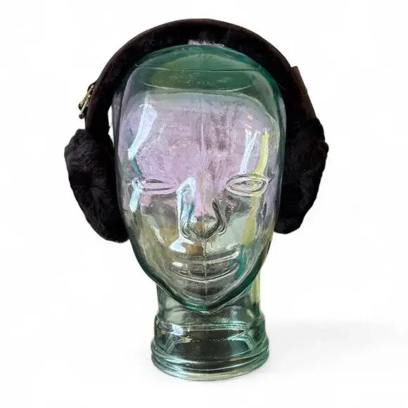 UGG Shearling Chocolate Earmuffs – Cozy Winter O/S - Picture 3 of 8